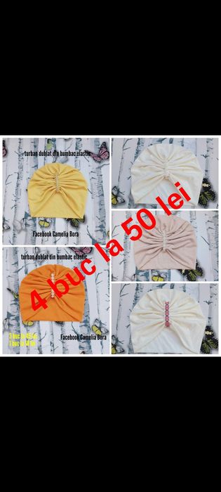 Turbane bumbac elastic 4 buc la 50 lei