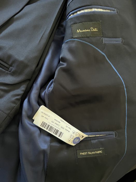 Costum Massimo Dutti  sacou 52 blue pantaloni 40 nou