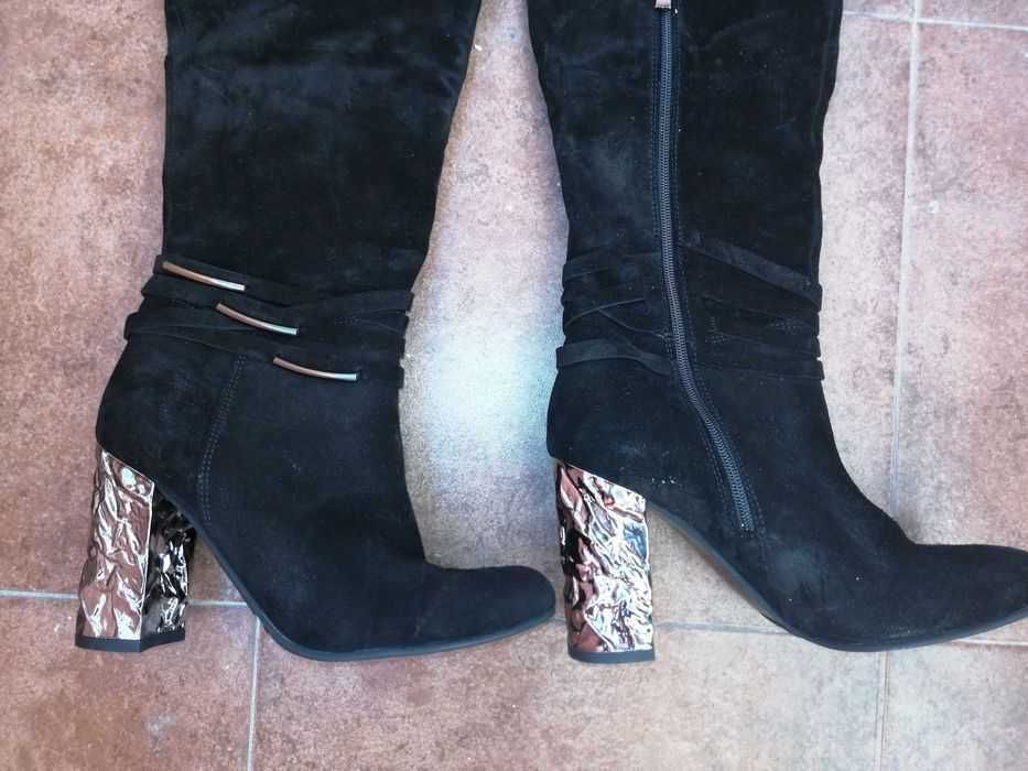 Чизми дамски, естествена кожа, размер 37