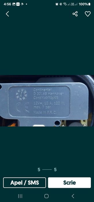 Compresor auto. De unflat roti.