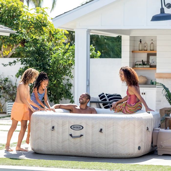 Надуваемо джакузи Intex PureSpa Chevron Bubble Deluxe, 6 места, 239 х