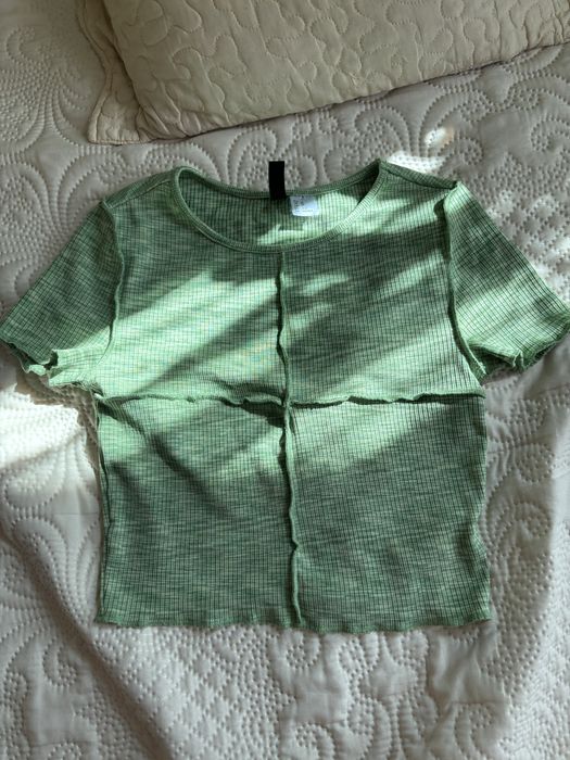 Зелена къса тениска