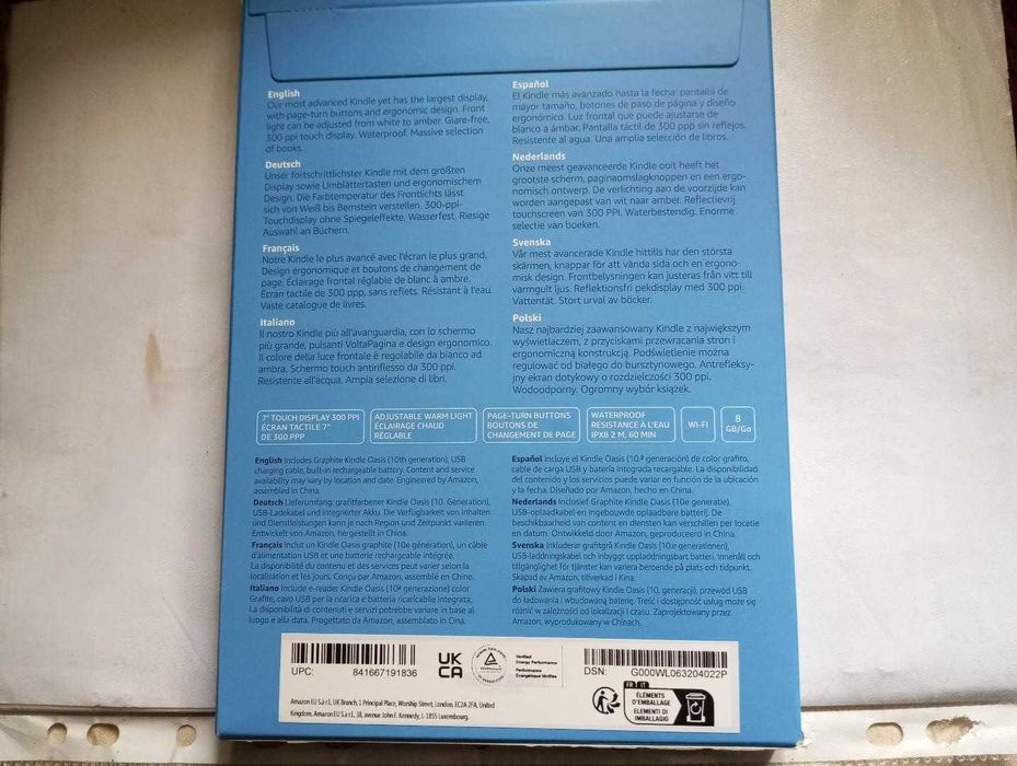 kindle oasis amazon wifi,32GB,7inch,ultimul model,nou,sigilat in cutie