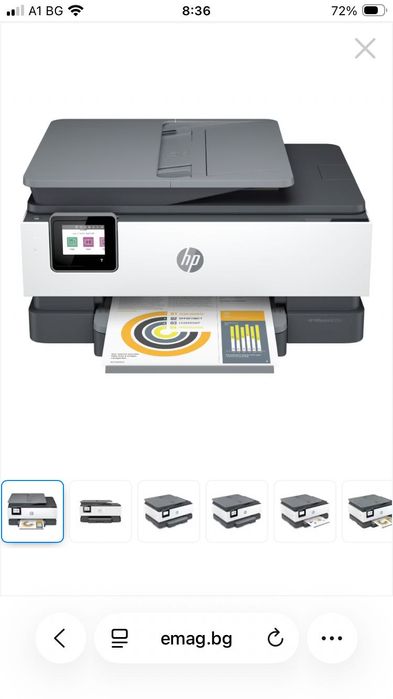 Принтер HP Мултифункционално мастиленоструйно цветно устройство HP OfficeJet PRO 8022E,