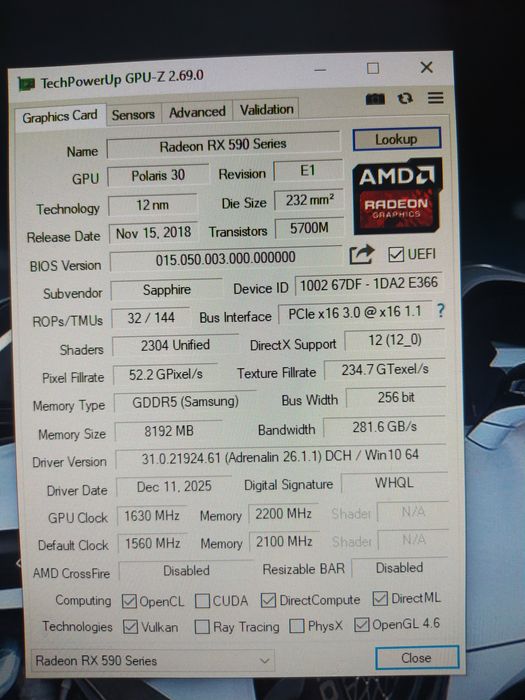 Rx 590 sapphire nitro+