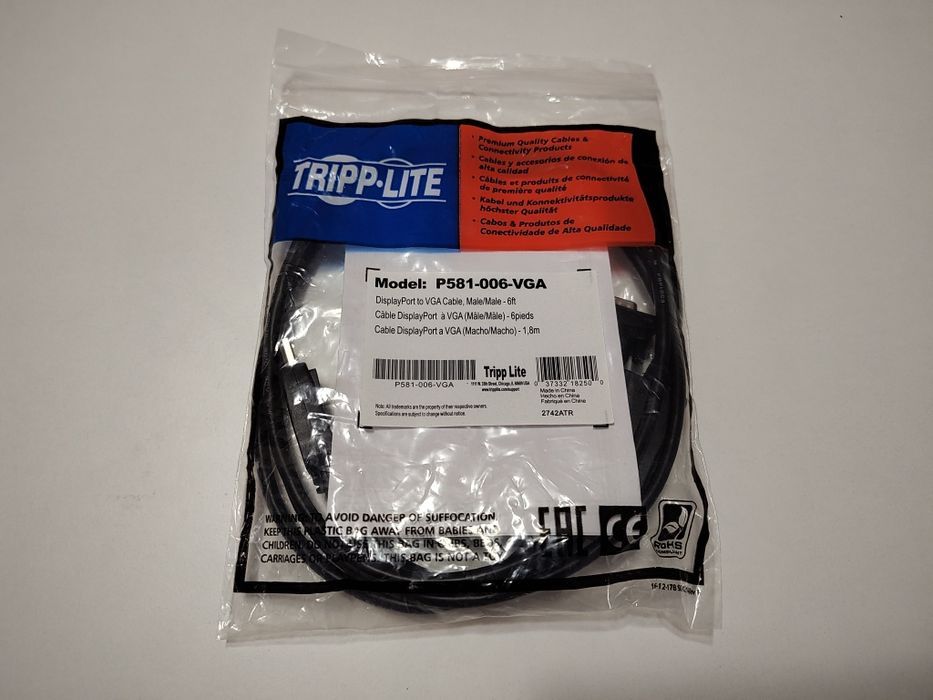 Cablu DisplayPort la VGA cu adaptor activ 1.8m