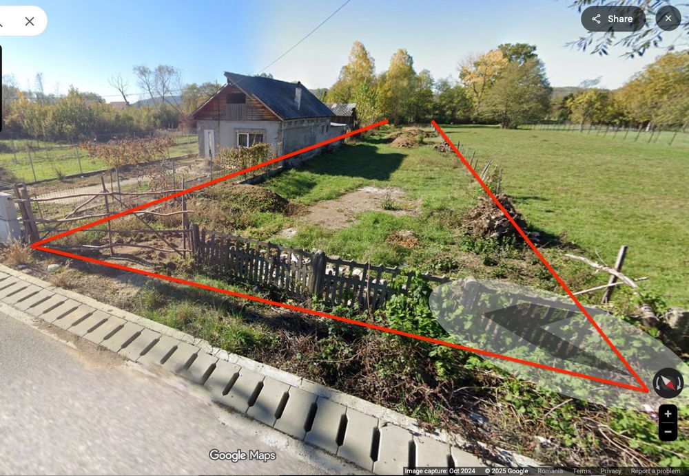 Teren Pucioasa 1200m Deschidere 10m la Str Paltinis Intravilan