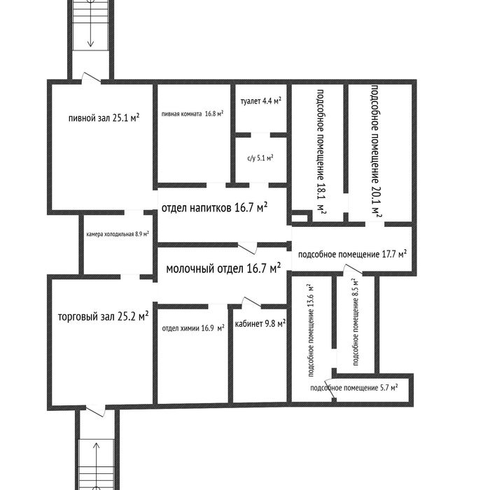 Минимаркет, S 225.4 м2, 50 лет Октября, 46