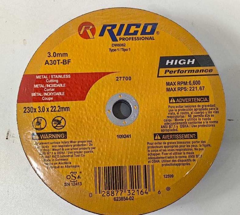 К-Т ПРОФИ ДИСКОВЕ RICO за Рязане на Метали - 115ММ, 125ММ И 230ММ.