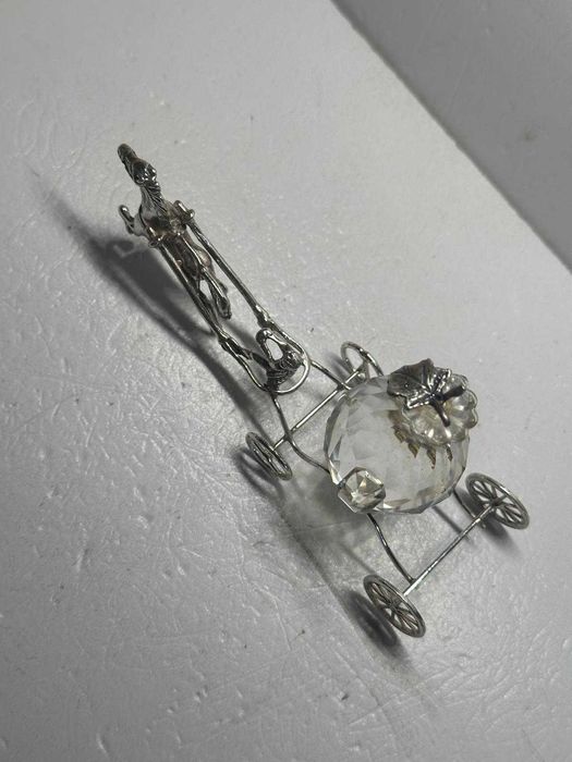 MINIATURA ARGINT 800 + Crystal - CALEASCA - Mare - 69g. - Vintage !