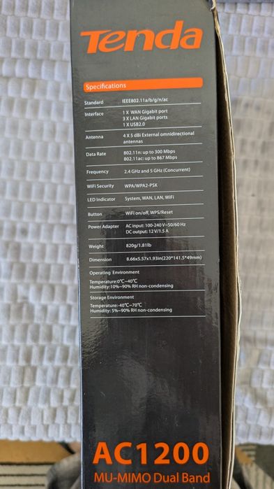 Vând router wireless Tenda AC1200