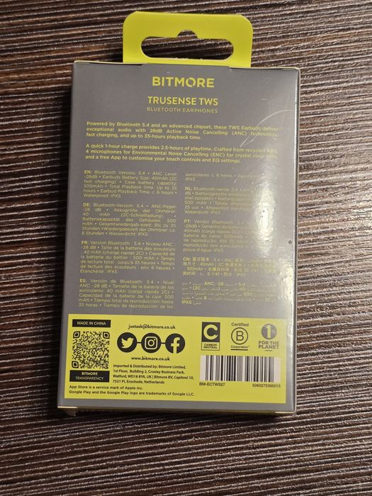 Безжични слушалku Bitmore TruSense TWS Bluetooth Earphones.