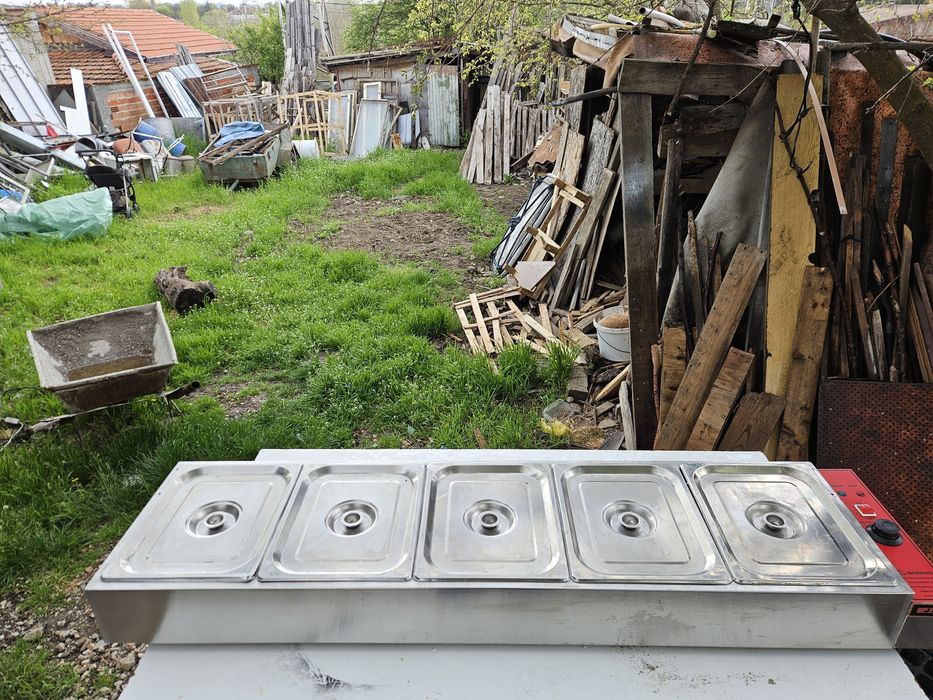 Топла Витрина Бен-мари на водна баня за  скара,Готвени ястия ,пържени продукти картофки и други продукти