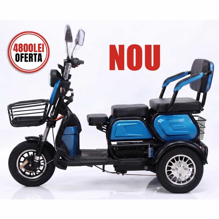 Tricicleta electrica 3 scaune reglabile, adulti si varstnici FARA PERMIS - OFERTA% Livrare GRATUITA acasa in toata Romania! - 60v20ah FULL ECHIPATA!