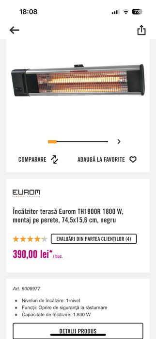 Incalzitor electric terasa