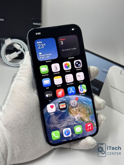 iPhone 13 Pro Max, 128GB, Blue, 100% батерия, КАТО НОВ, 1г. ГАРАНЦИЯ!