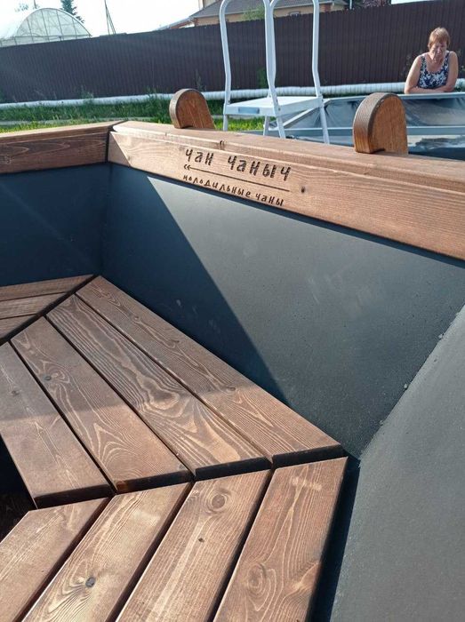 Банный чан "под костёр" на 4-6 чел. из черной стали