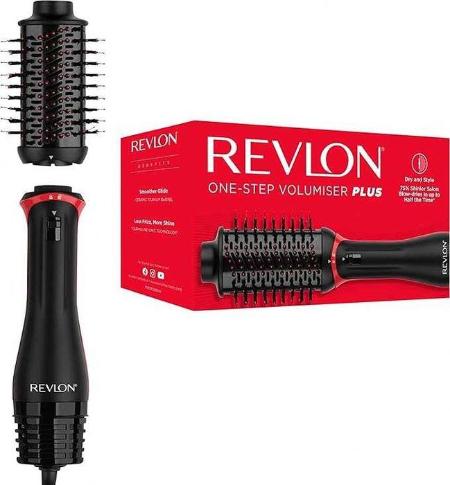 НОВИ!!! Електрическа четка за коса Revlon One-Step Volumizer Plus, 4 температурни настройки, 6,4 см, черна