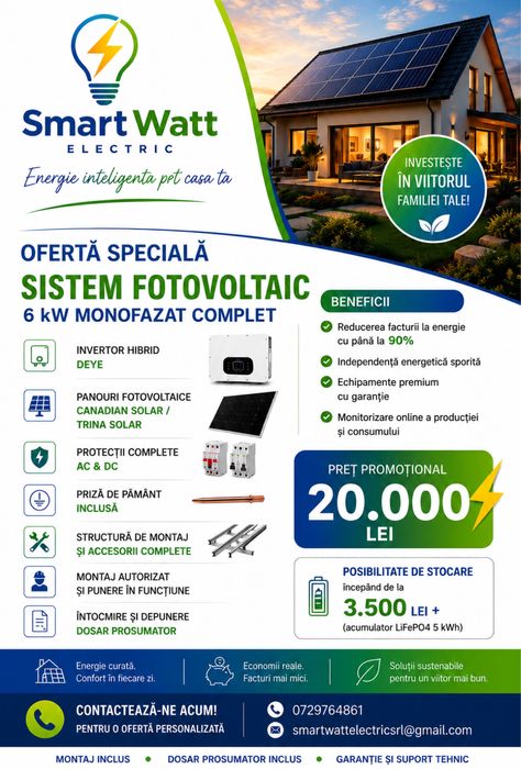 Sistem fotovoltaic/Panouri solare/Montaj panouri