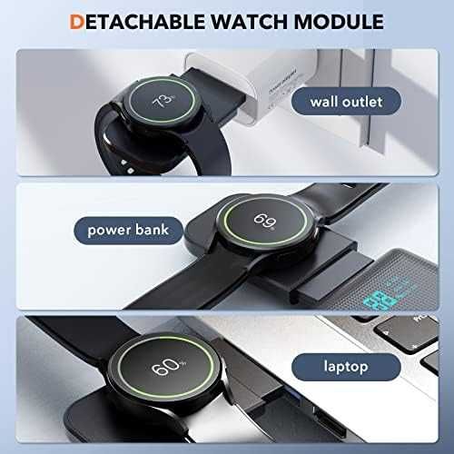 Ново Samsung 3 in 1 зарядно: телефон, часовник, слушалки + USB кабел