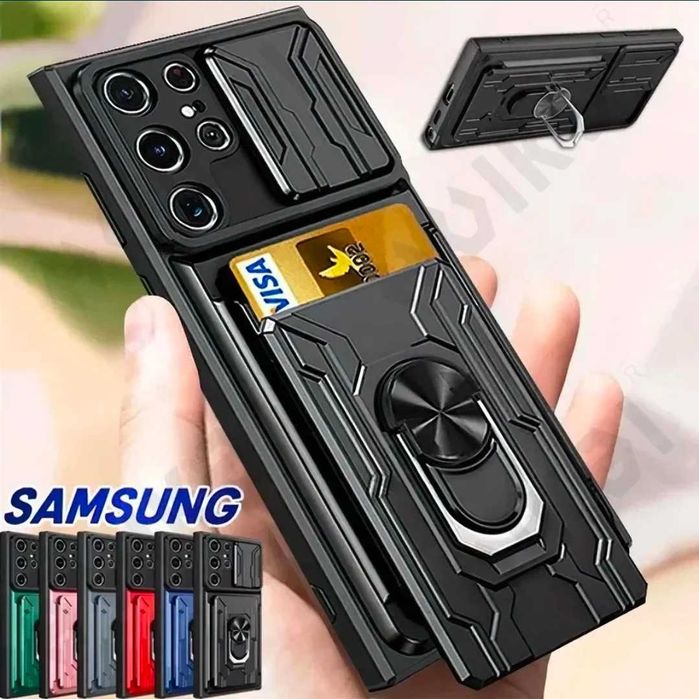 RING CARD SLOT Удароустойчив кейс за Samsung Galaxy S24 Ultra