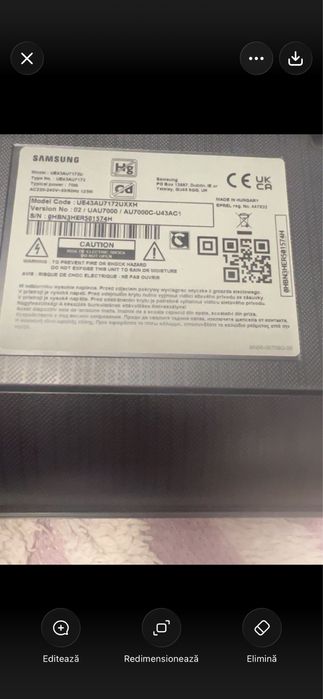 Vand tv Samsung 4k full HD 108cm diagonala
