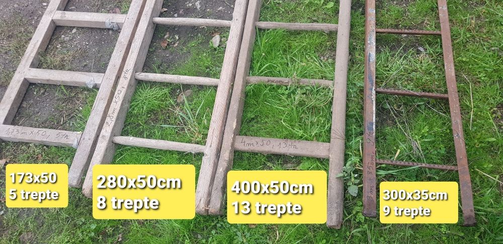 Set scari lemn de 2, 3 si 4 m + una metalica