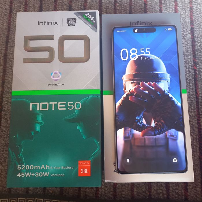 Infinix NOT 50 5G 8/256GB karobka ideal ochilmagan yangi holda