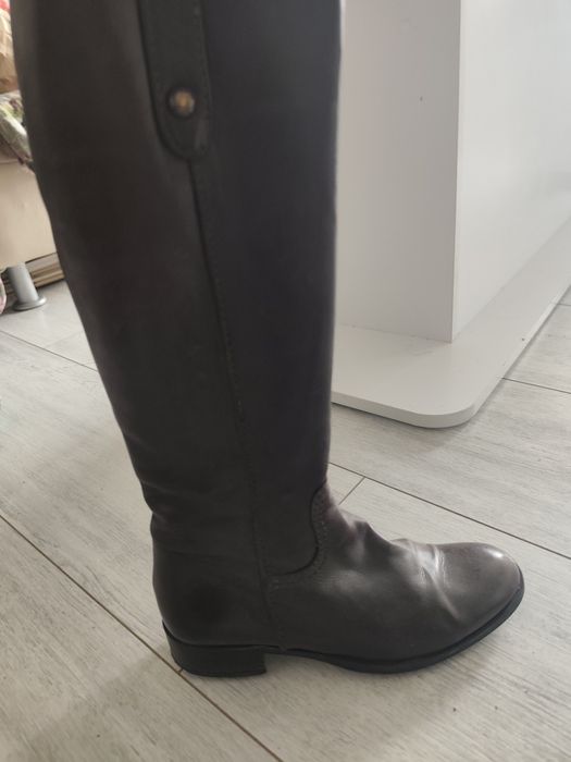 Естествена кожа дамски ботуши три броя