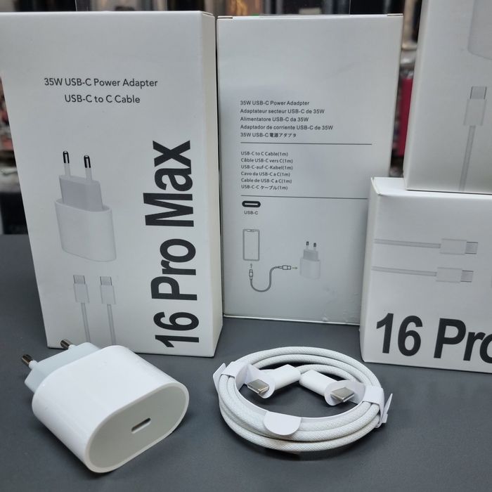 Кабел и кокалче за бързо зареждане на iPhone 17 pro max зарядно