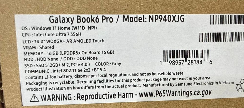 Ультрабук Samsung Galaxy Book6 Pro 14