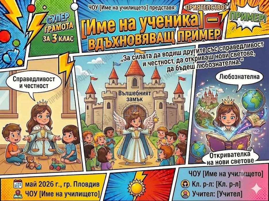 Персонализирани дигитални покани за рожден ден, кръщене, грамоти и етикети