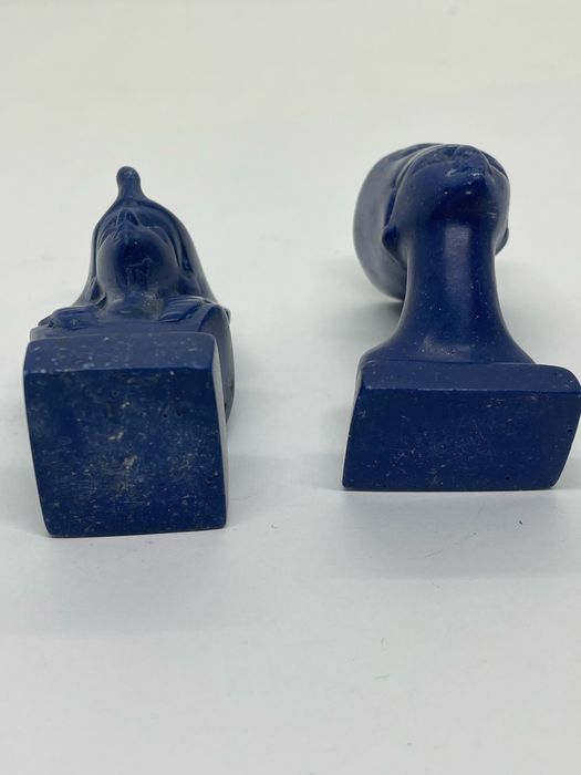 Statuete miniaturi din lapis lazuli Nefertiti si faraon