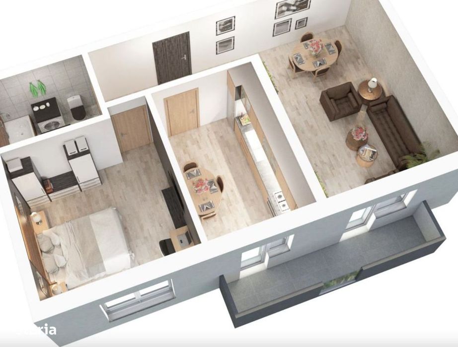 Apartament decomandat,et interm. , finisat cheie, incalzire pardoseala — fotografia 3