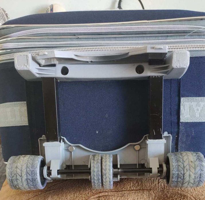 Текстилен КУФАР - син