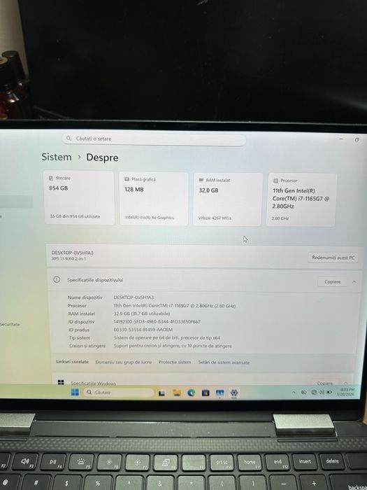 Laptop dell xps 13 9310 32 GB RAM 1tb ssd intel I7 gen 11th