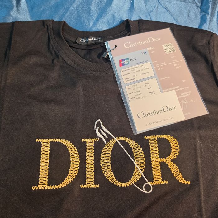Tricou Christian DlOR marimea S,  negru, bumbac. Unisex. Nou cu eticheta. Farfetch