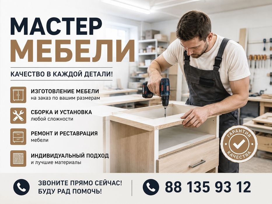 Мебелларни егиш сочиш тамирлаш