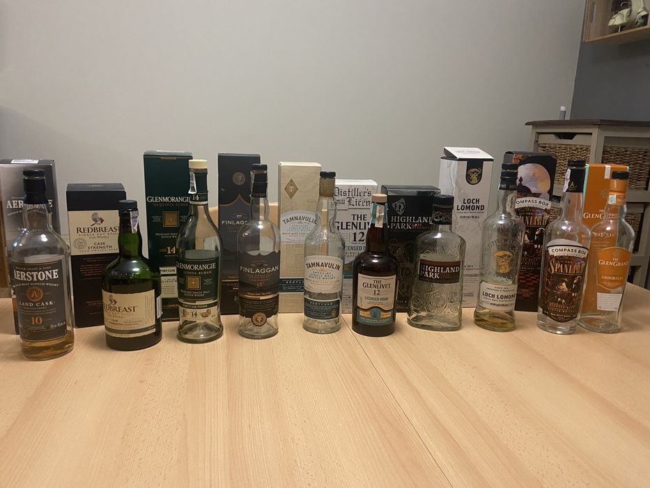 Празни бутилки от уиски