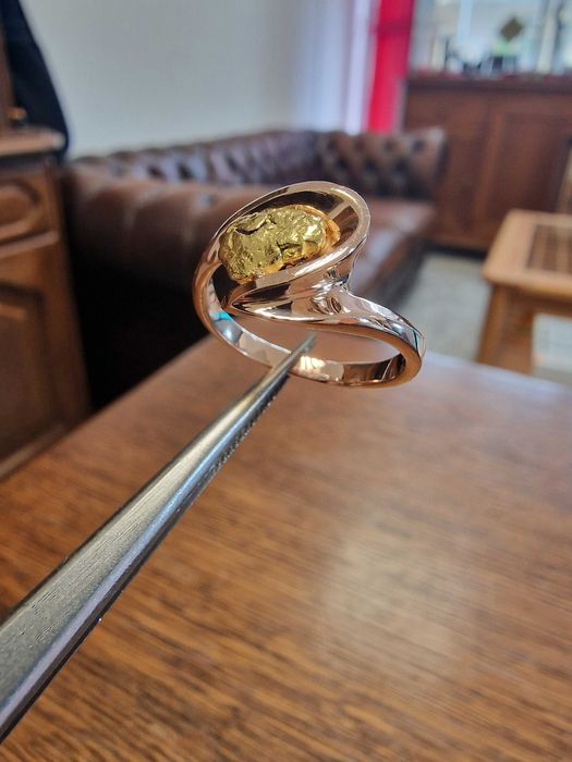 ‼️РУСКО ЗЛАТО ‼️ Златен Пръстен с Късче Самародно Злато