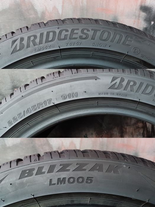 2бр. зимни гуми 225/45/17 Bridgestone Blizzak LM005
dot24