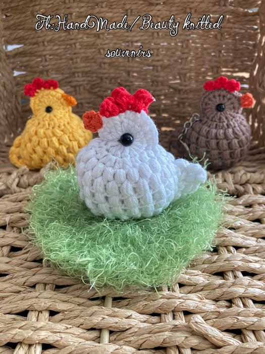 Ключодържател плетена кокошка