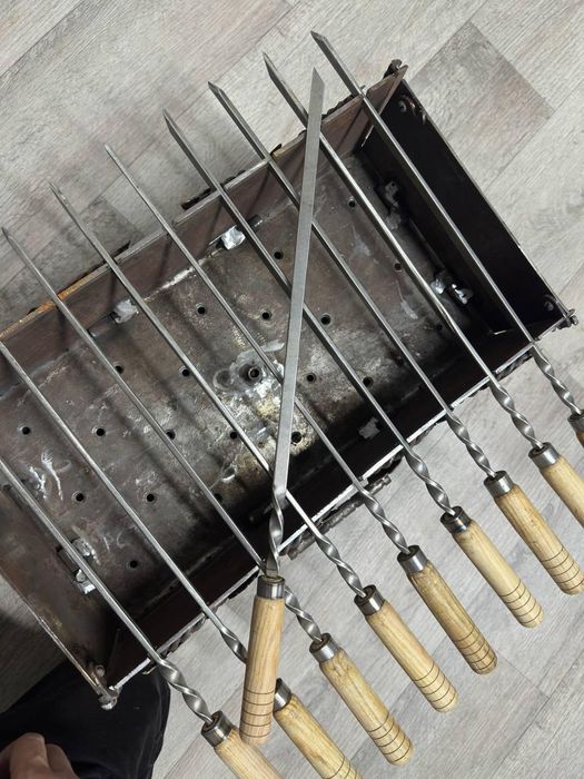 Продам шампура комплект 10шт новые метал нержавейка 4мм