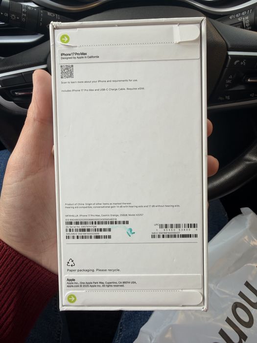 Срочно продаётся iphone 17 pro max 256 esim oreng