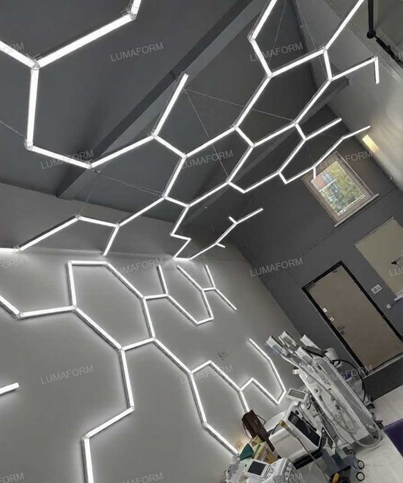 LED Hexagon Soti yoritgich — Detailing, STO, Barbershop uchun
