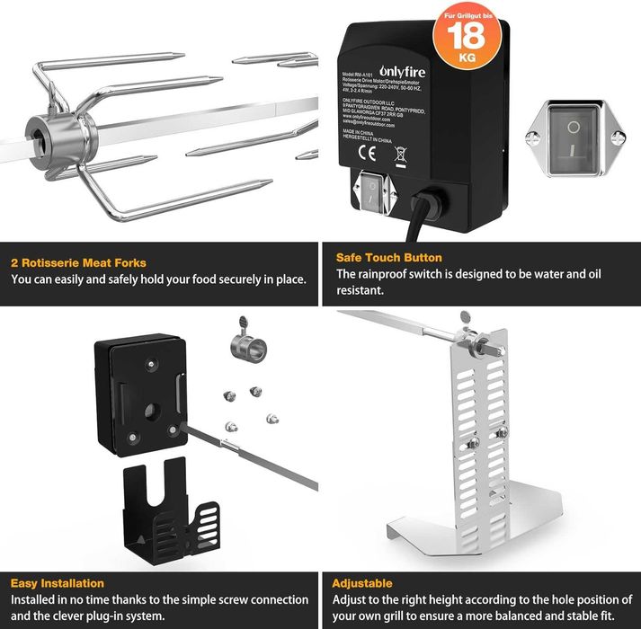 Електрически грил onlyfire Universal Barbecue Skewers,Гаранция