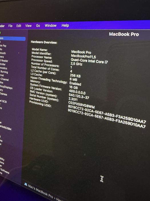MacBook Pro retina A1398, i7 quad