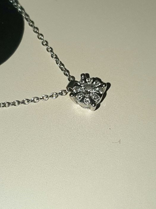 Stroili Oro Колие от бяло злато с диаманти 0,16 карат