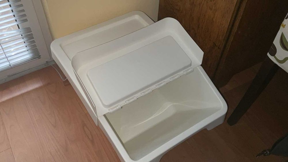 Кош за пране / съхранение / разделно събиране с капак 37 л бяло