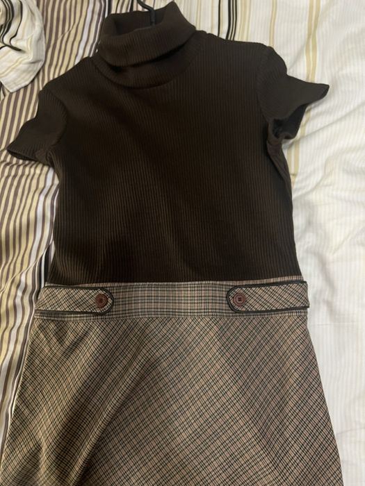 Rochie tricotata in carouri